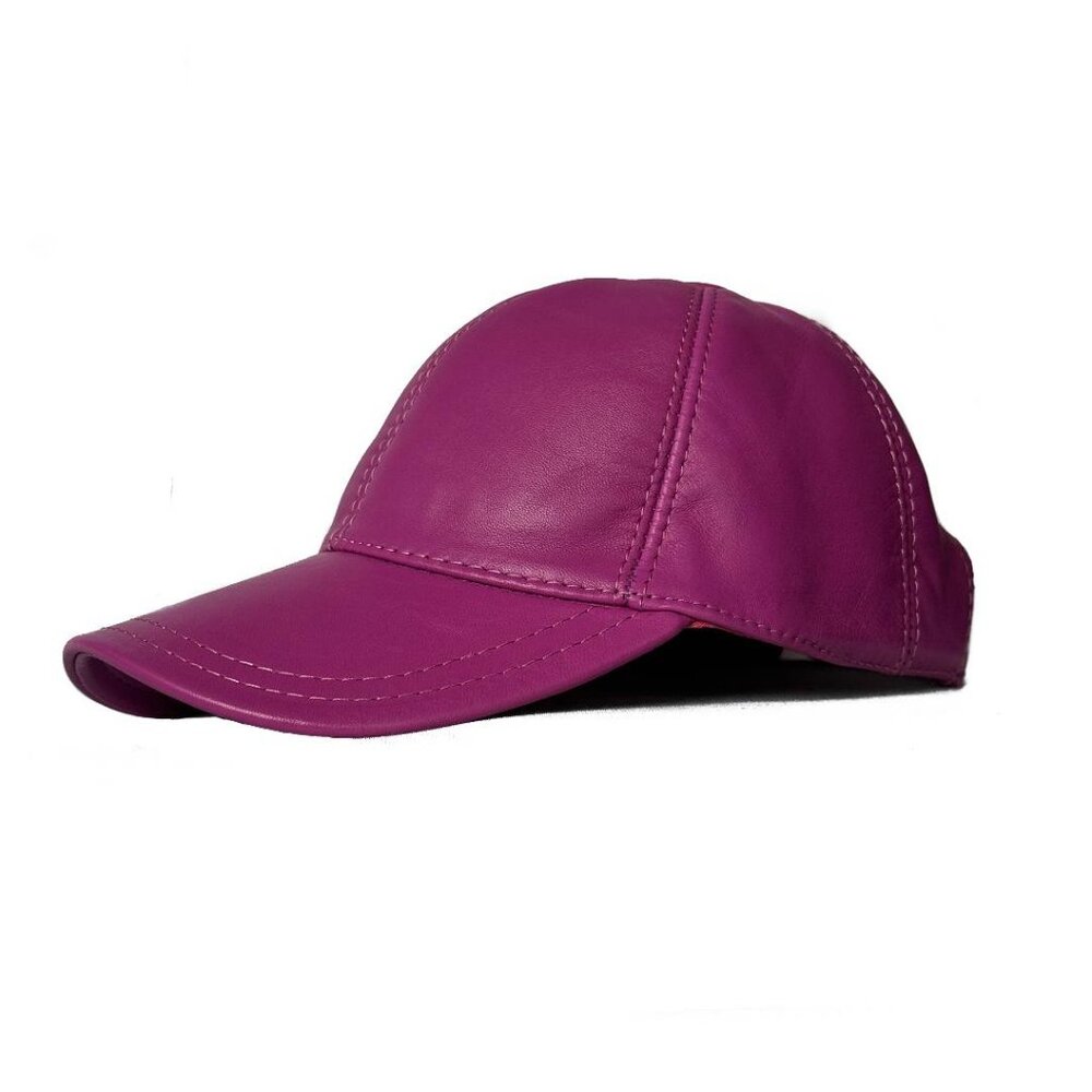 Leather Baseball Cap - Real Lambskin Leather Hat for men and woman